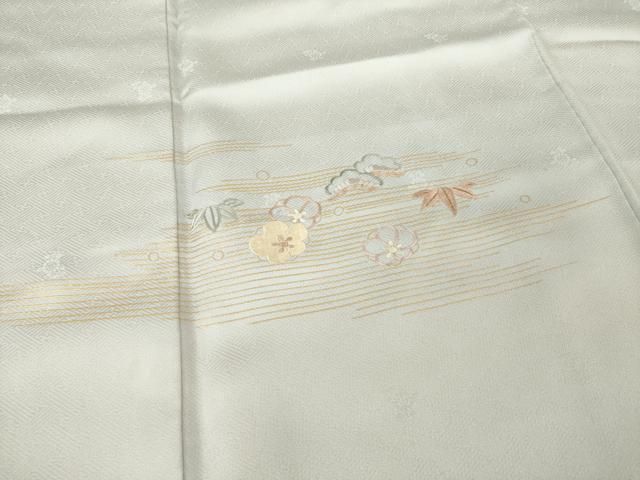平和屋着物●訪問着　刺繍　松竹梅　金彩　正絹　逸品　AABG3705ck 平和屋着物○訪問着 刺繍 松竹梅 金彩 正絹 逸品 AABG3705ck - メルカリ
