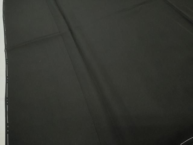 平和屋着物○男性 黒紋付 羽織セット 羽裏：風景文 正絹 逸品 CABC8303gh