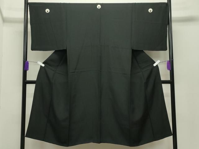 平和屋着物●男性 黒紋付 正絹 逸品 CABC8308gh