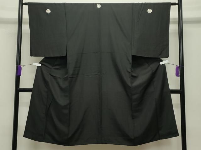 平和屋着物●男性 黒紋付 正絹 逸品 CABC8309gh