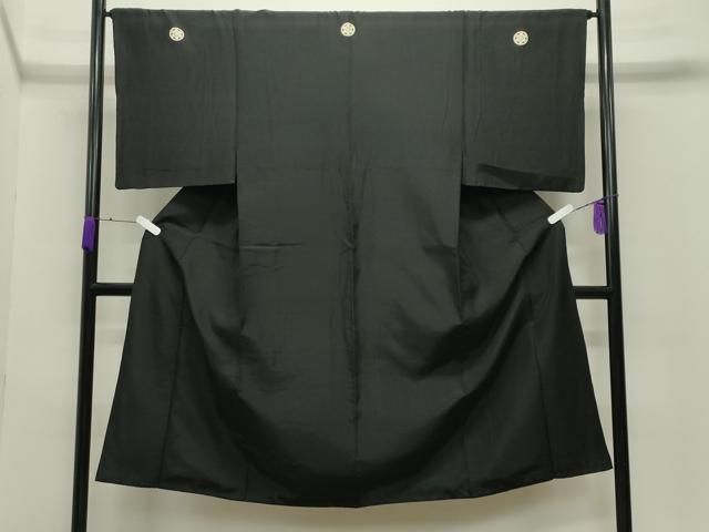平和屋着物●男性 黒紋付 正絹 逸品 CABC8310gh
