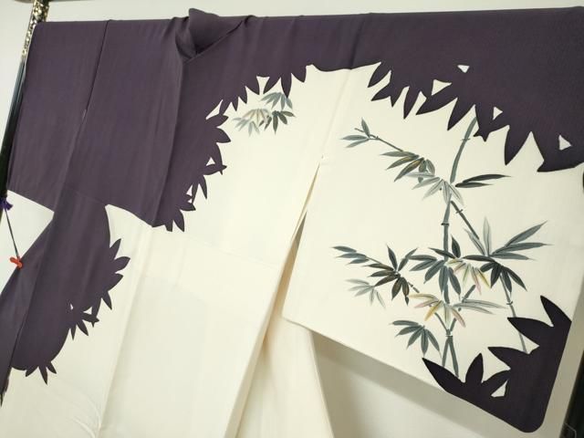 平和屋着物○訪問着 作家物 手描き 笹竹文 シルエット 金彩 正絹 逸品