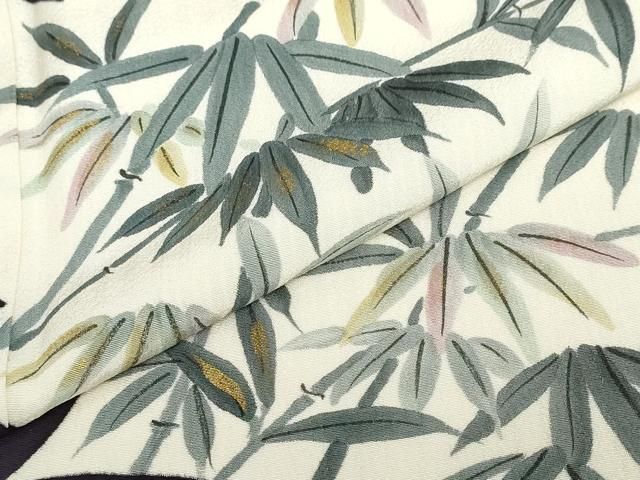 平和屋着物○訪問着 作家物 手描き 笹竹文 シルエット 金彩 正絹 逸品