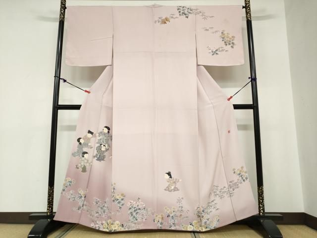 平和屋着物○十日町友禅作家 関口遼一 訪問着 童子遊び 暈し染め 平和屋着物○十日町友禅作家 関口遼一 訪問着 童子遊び 暈し染め