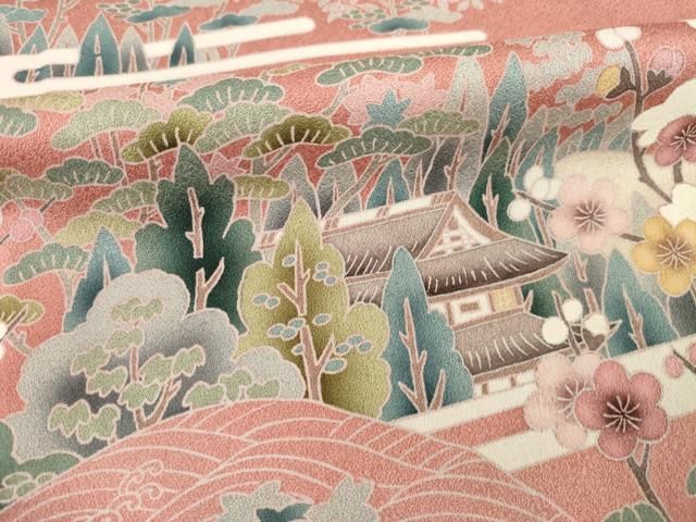 平和屋着物●訪問着　風景花文　暈し染め　正絹　逸品　AABG4061ck 平和屋着物○訪問着 風景花文 暈し染め 正絹 逸品 AABG4061ck - メルカリ