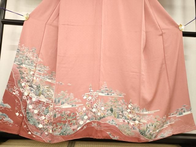 平和屋着物●訪問着　風景花文　暈し染め　正絹　逸品　AABG4061ck 平和屋着物○訪問着 風景花文 暈し染め 正絹 逸品 AABG4061ck - メルカリ