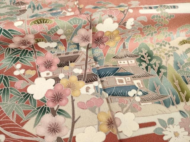 平和屋着物●訪問着　風景花文　暈し染め　正絹　逸品　AABG4061ck 平和屋着物○訪問着 風景花文 暈し染め 正絹 逸品 AABG4061ck - メルカリ