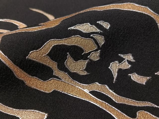 平和屋着物●訪問着　駒刺繍　霞文　黒地　金銀彩　正絹　逸品　CABC9972vp 平和屋着物○訪問着 駒刺繍 霞文 黒地 金銀彩 正絹 逸品 CABC9972vp