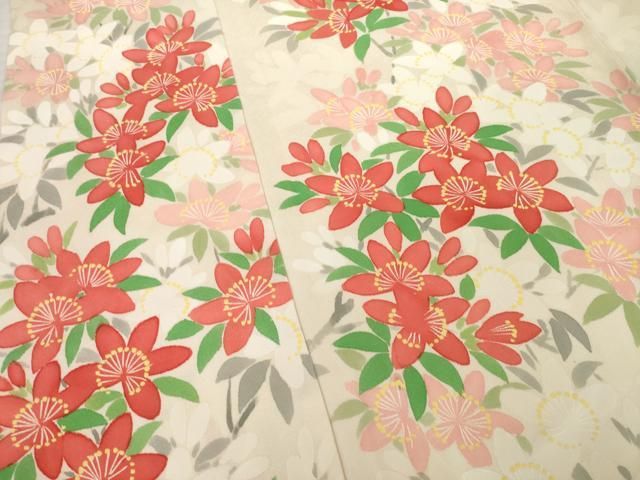 平和屋着物●訪問着　手描き　草花文　正絹　逸品　AABG4079ck 平和屋着物○訪問着 手描き 草花文 正絹 逸品 AABG4079ck - メルカリ
