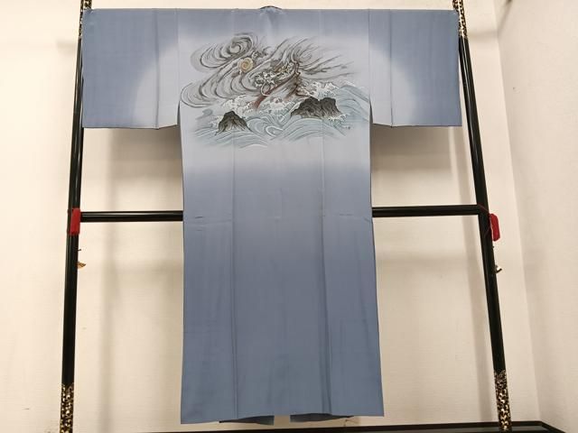 平和屋着物●男性　長襦袢　袷　龍　暈し染め　正絹　逸品　AABG9004ph