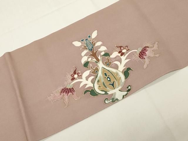 平和屋着物○塩瀬 九寸名古屋帯 花鳥文 金彩 正絹 逸品 平和屋-こころ 