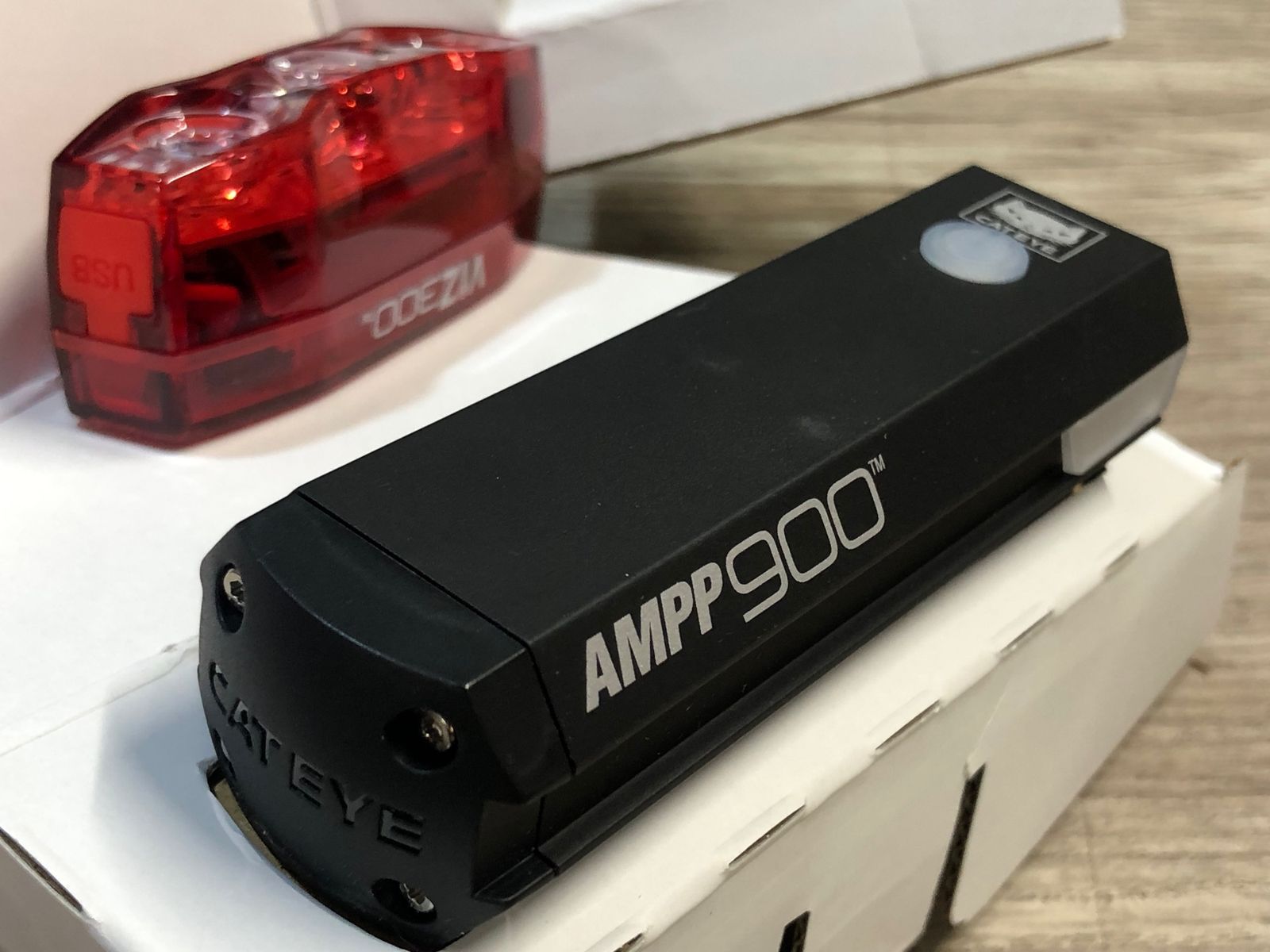 JX847 キャットアイ CATEYE AMPP900 VIZ300 前後ライトセット 点灯確認 