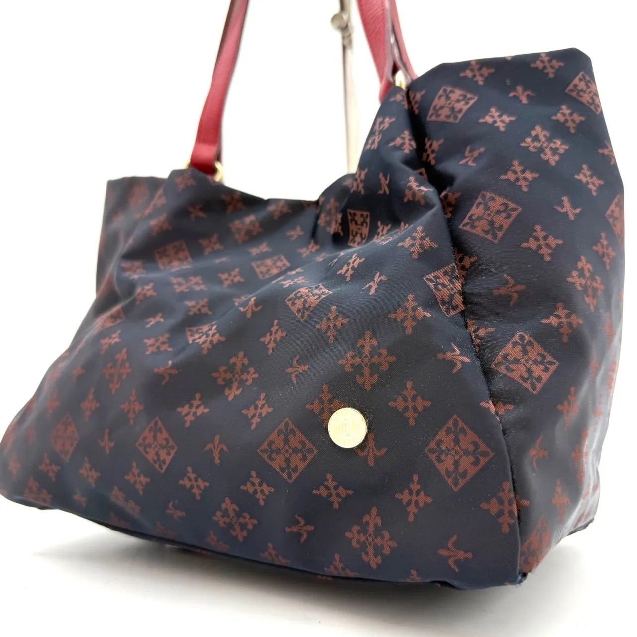 美品】ラシット russet トートバッグ モノグラム ネイビー レッド 