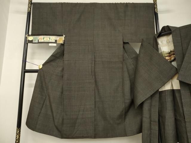平和屋着物●男性　本場結城紬　重要無形文化財　アンサンブル　80亀甲　総詰め　上代150万　井上商事　正絹　逸品　AABH9985ck 平和屋着物○男性 本場結城紬 重要無形文化財 アンサンブル 80亀甲 総
