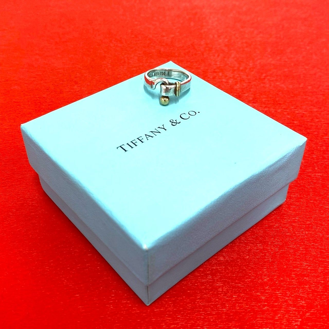 極 美品 TIFFANY&Co. ティファニー ラブノット リング フック＆アイ 