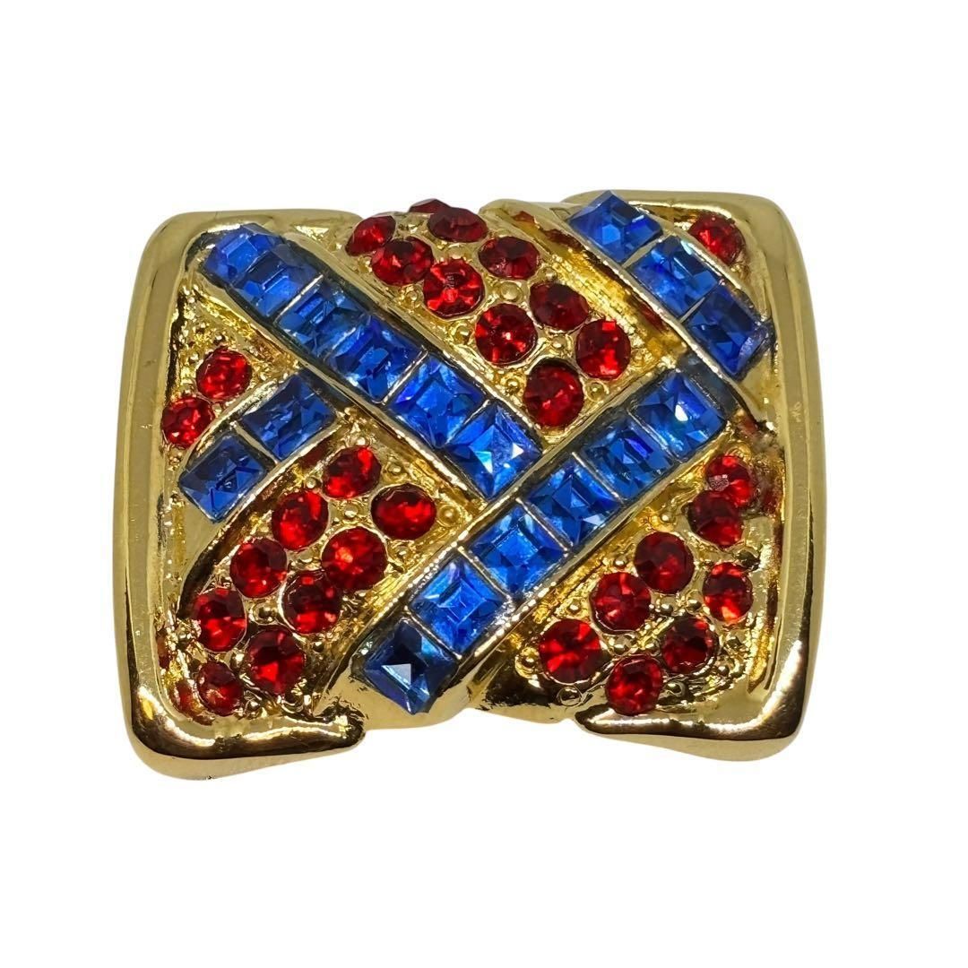 極美品 イヴサンローラン Yves Saint Laurent ブローチ ラインストーン 
