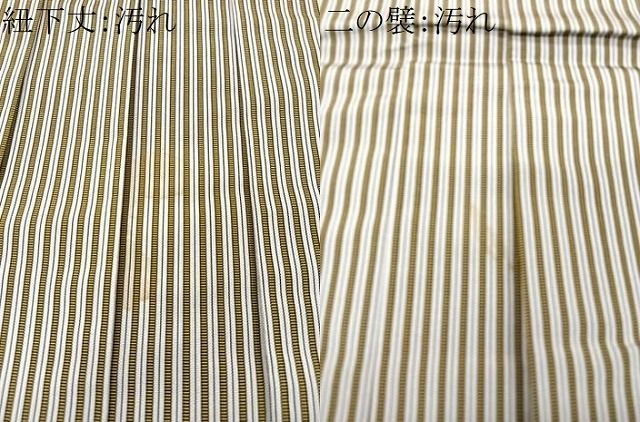 平和屋着物＊夏物 男性 行灯袴 縞 正絹 逸品 AABE7484jd