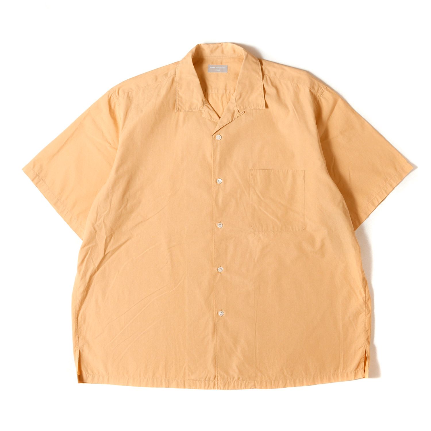COMME des GARCONS HOMME コム デ ギャルソン オム シャツ イエロー | 90s - 00s 田中オム オープンカラー ブロード ショートスリーブ シャツ | トップス カジュアルシャツ 半袖【メンズ】【中古】 COMME des GARCONS HOMME コム デ ギャルソン オム シャツ イエロー