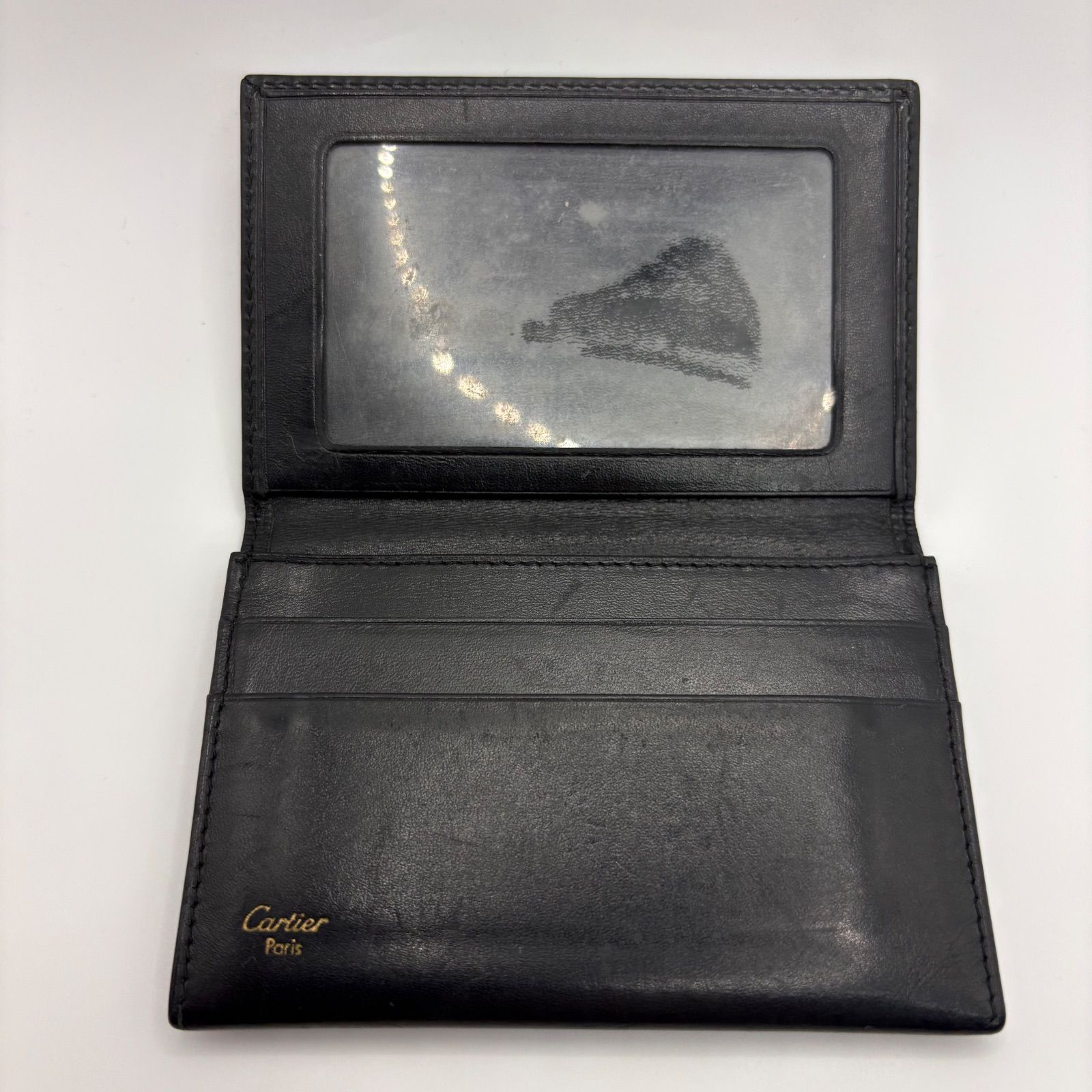 Cartier カルティエ カードケース 名刺入れ 黒 ブラック レザー メンズ