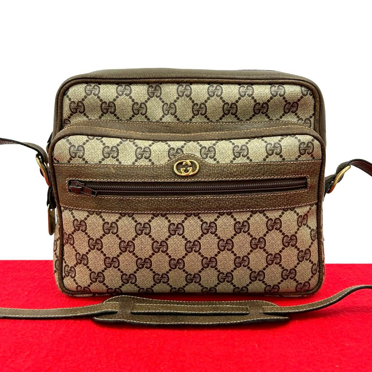 極 美品 GUCCI グッチ オールドグッチ ヴィンテージ GG ロゴ 金具 