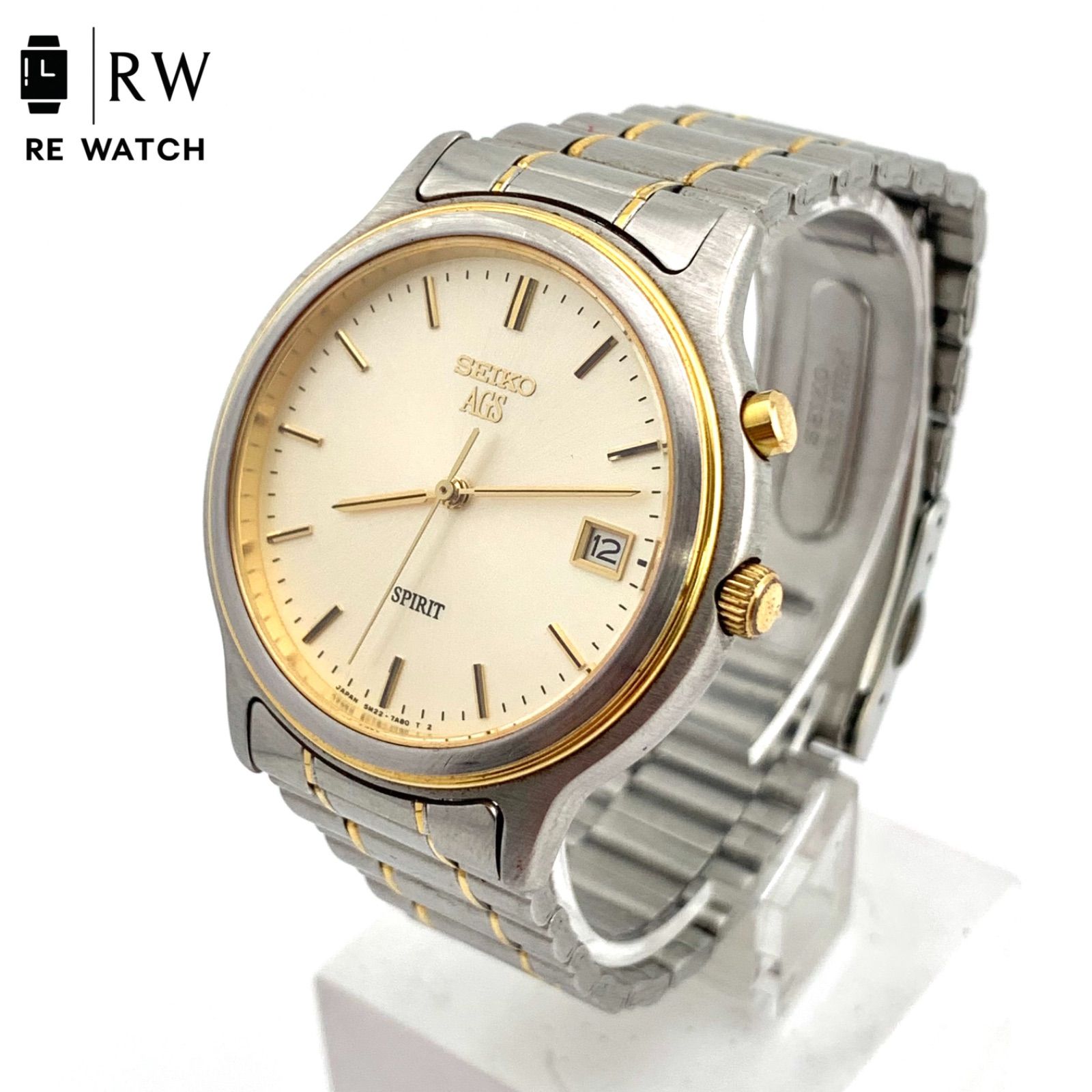 ジャンク】SEIKO AGS SPIRIT 5M22-7A40 腕時計 シルバー-新作アイテム 