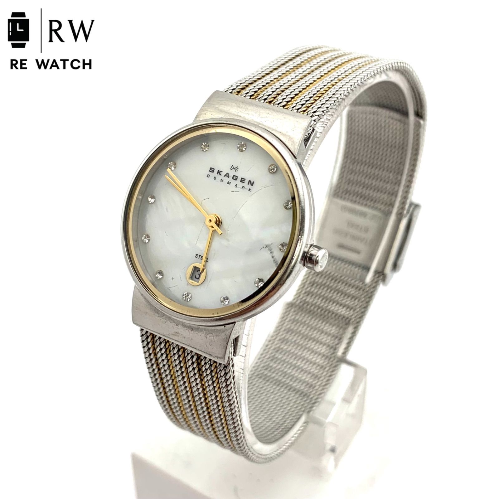 中古】SKAGEN 355SSGS 腕時計 メッシュバンド - メルカリ