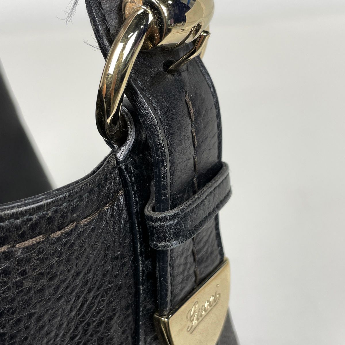 グッチ GUCCI グッチシマ ショルダーバッグ シマレザー ブラック