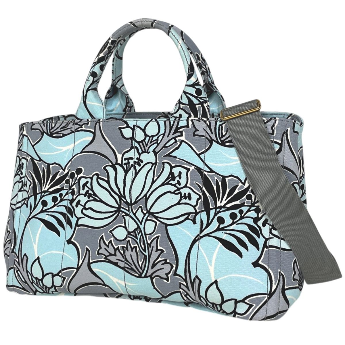 プラダ PRADA カナパ トート 花柄 フラワー 2WAY ショルダー プラダ 