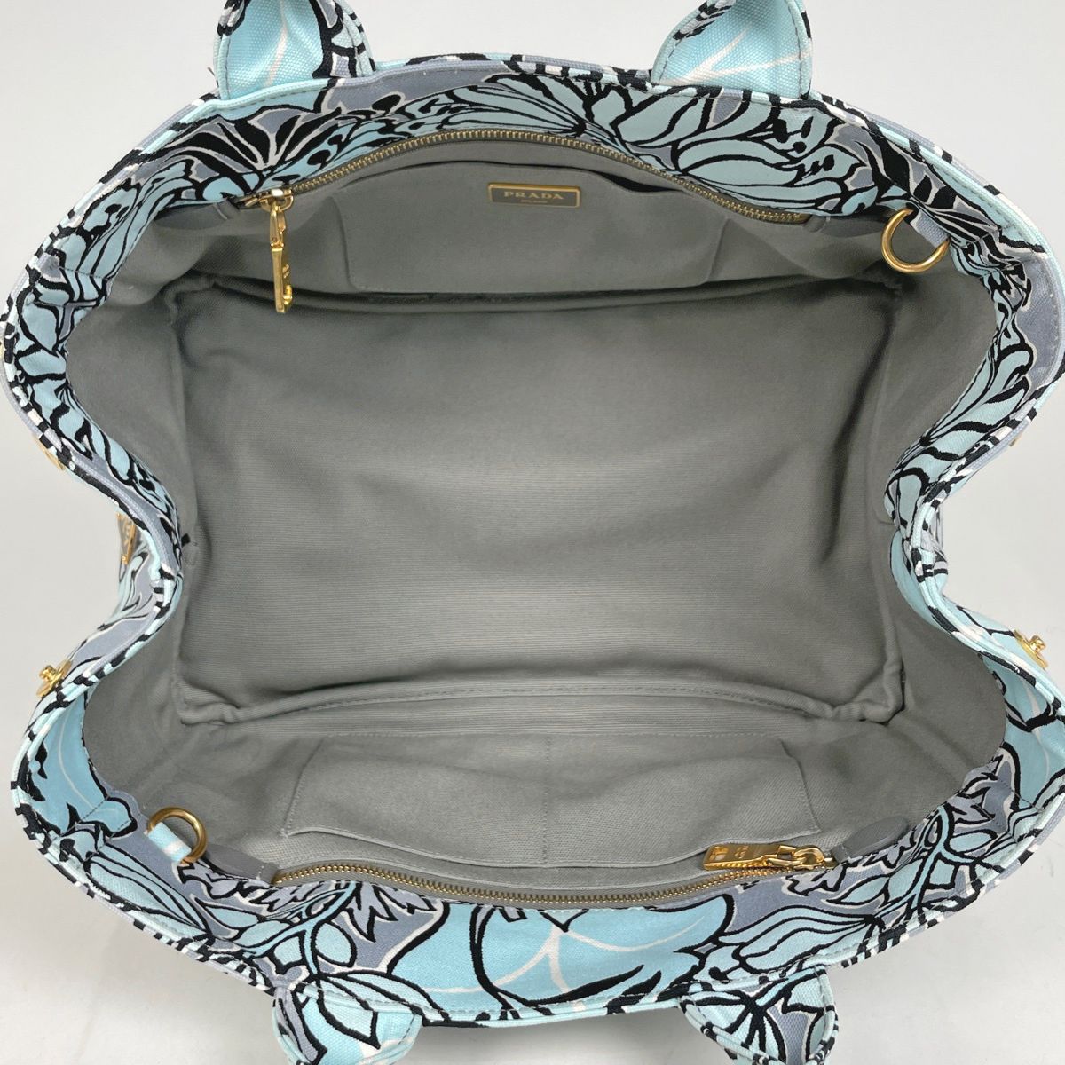 プラダ PRADA カナパ トート 花柄 フラワー 2WAY ショルダーバッグ 