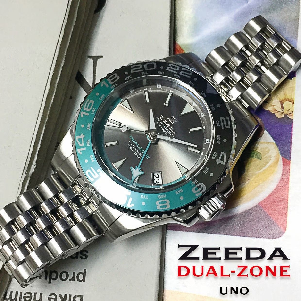 即納】ZEEDA DUAL-ZONE ジーダ デュアルゾーン 自動巻き GMT機能 40mm 