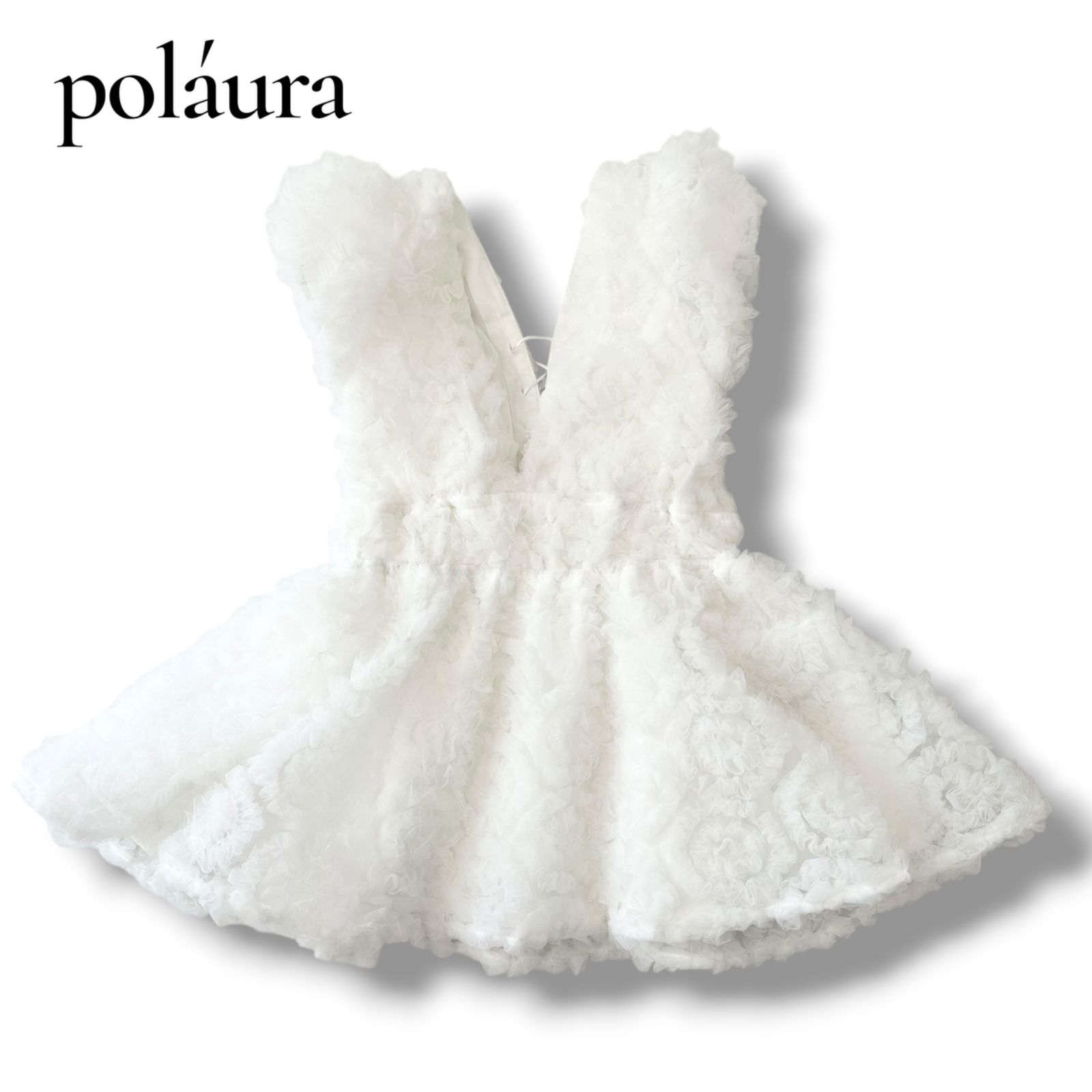 poláura ポローラ フラワー ぺプラム バックリボン チュニック 