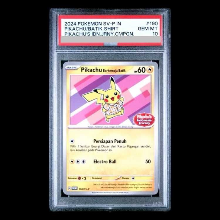 PSA10】 バティックシャツのピカチュウ 《インドネシア語/ピカチュウ柄 