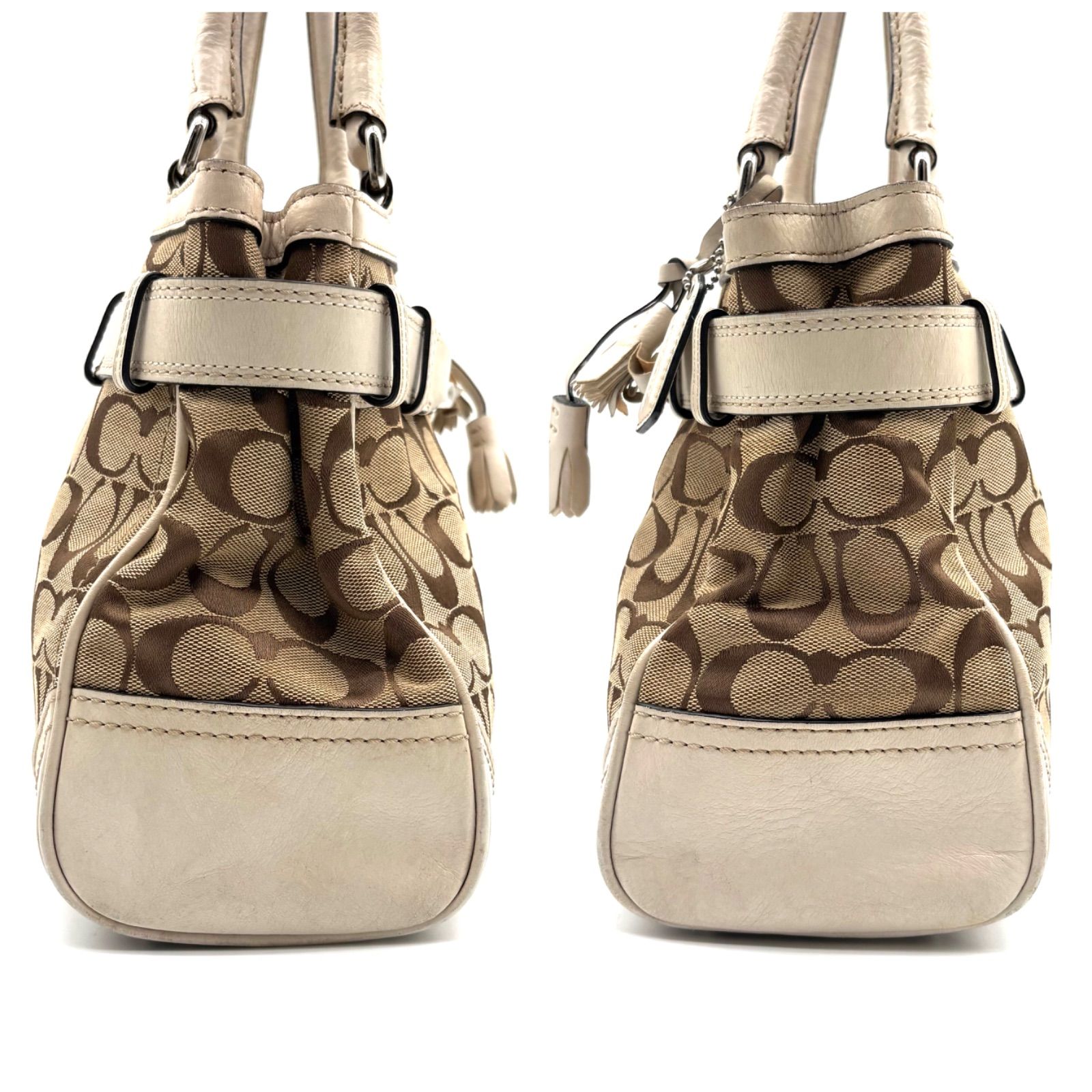 COACH y2k signature humptons canvas leather handbag コーチ