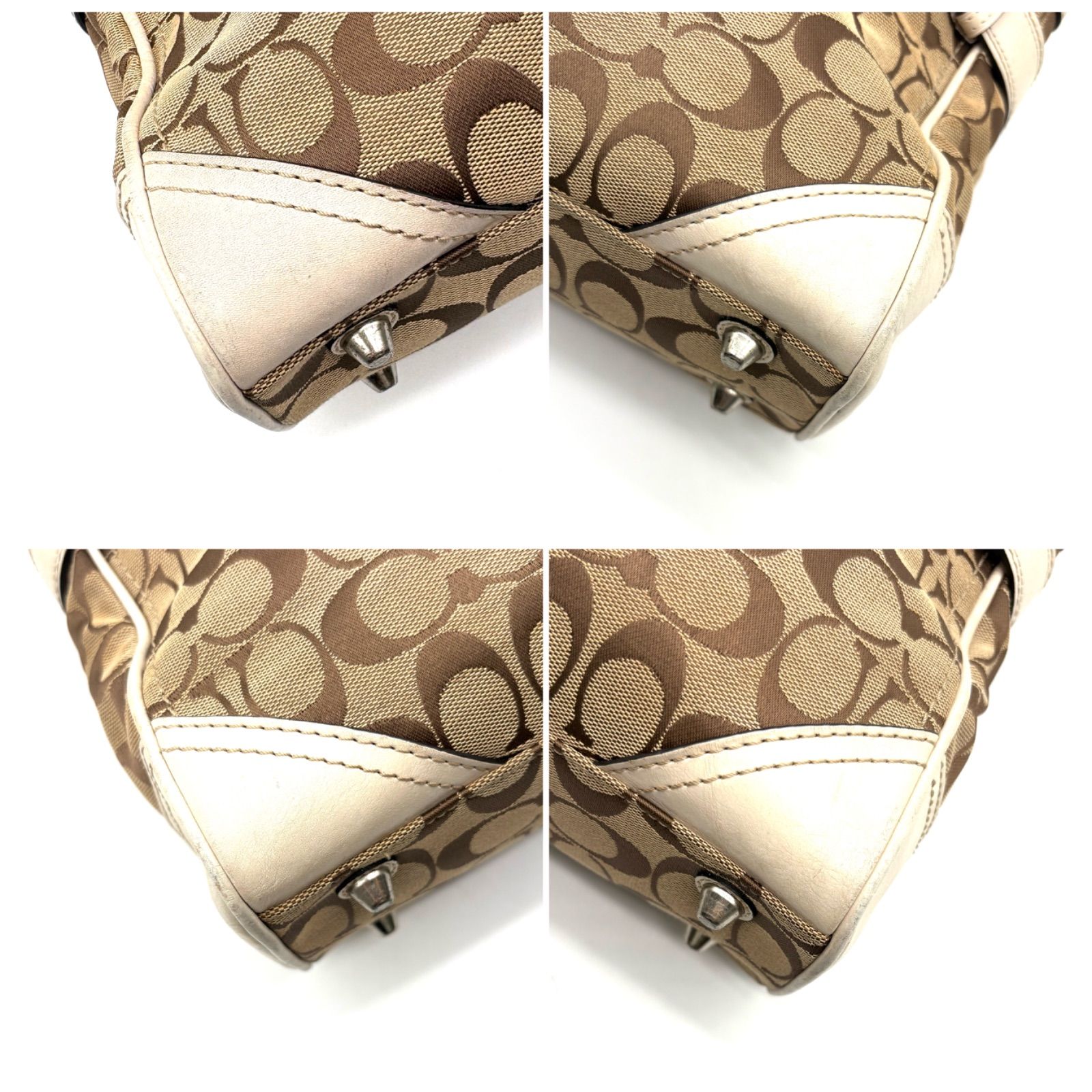 COACH y2k signature humptons canvas leather handbag コーチ 