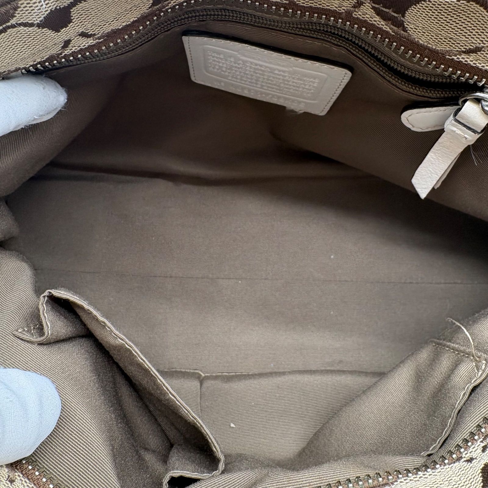 COACH y2k signature humptons canvas leather handbag コーチ 