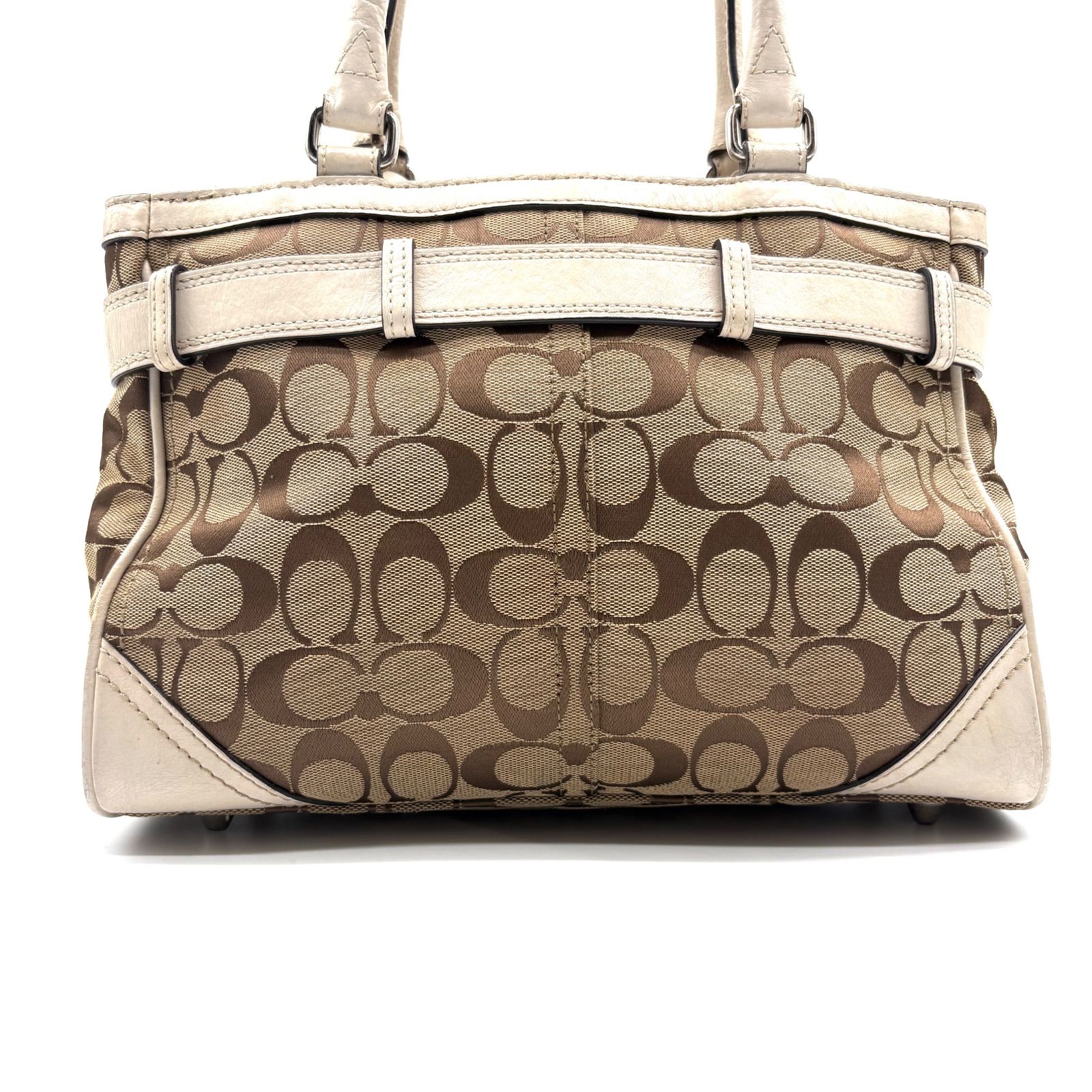 COACH y2k signature humptons canvas leather handbag コーチ