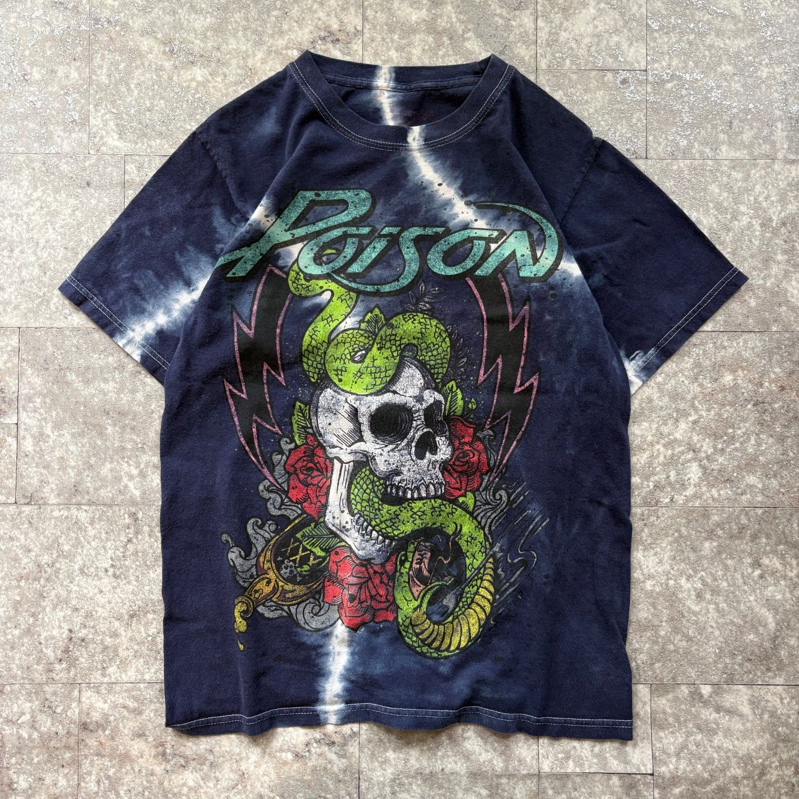 POISON バンドTシャツ S相当 タイダイ グランジ チビT Y2K ポイズン
