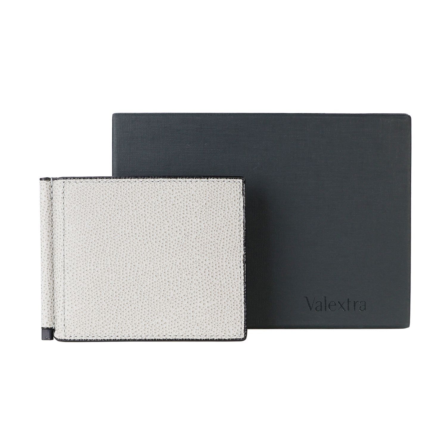ヴァレクストラ Valextra マネークリップ 二つ折り財布 アッシュグレー 