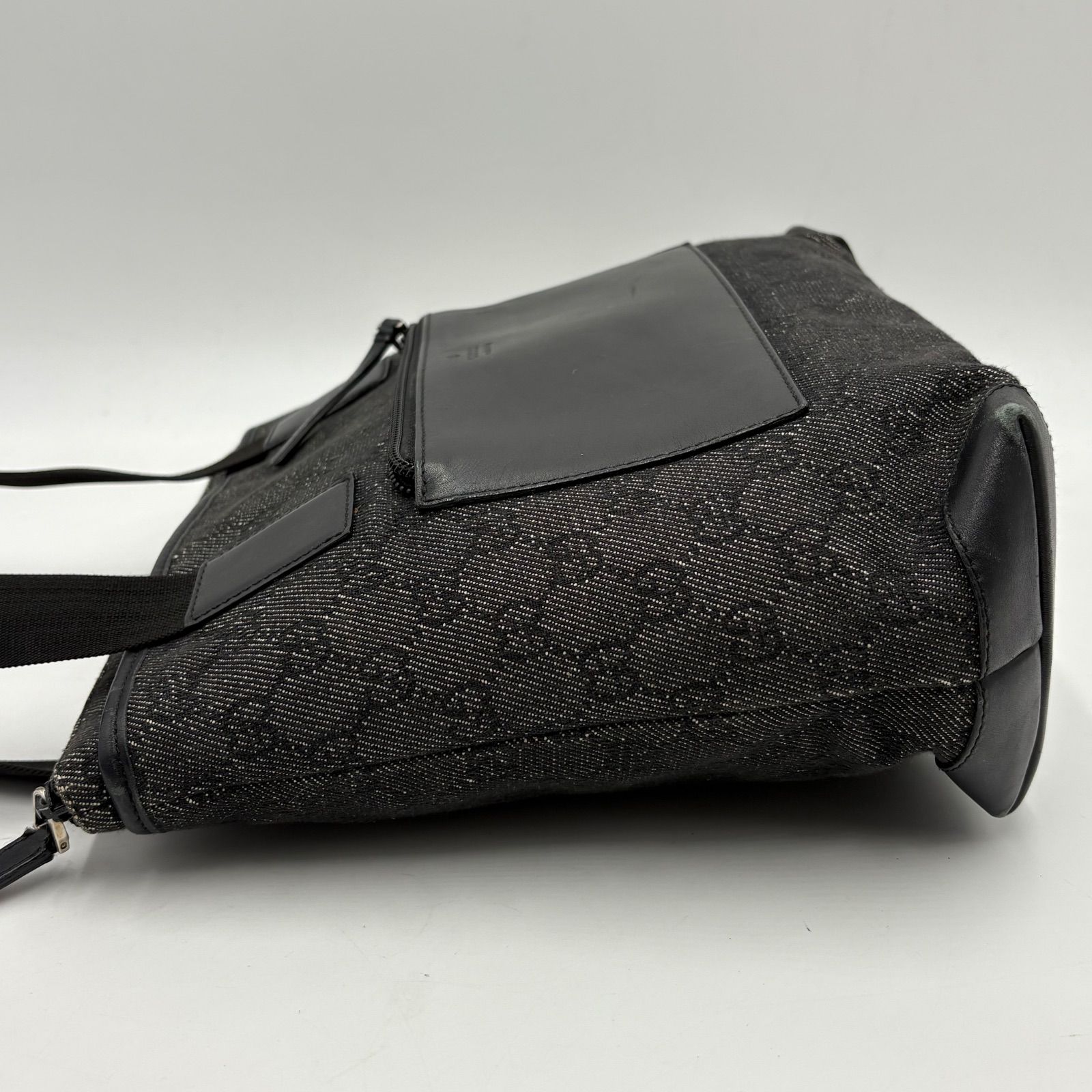 GUCCI グッチ GGデニム レザー トートバッグ ショルダーバッグ
