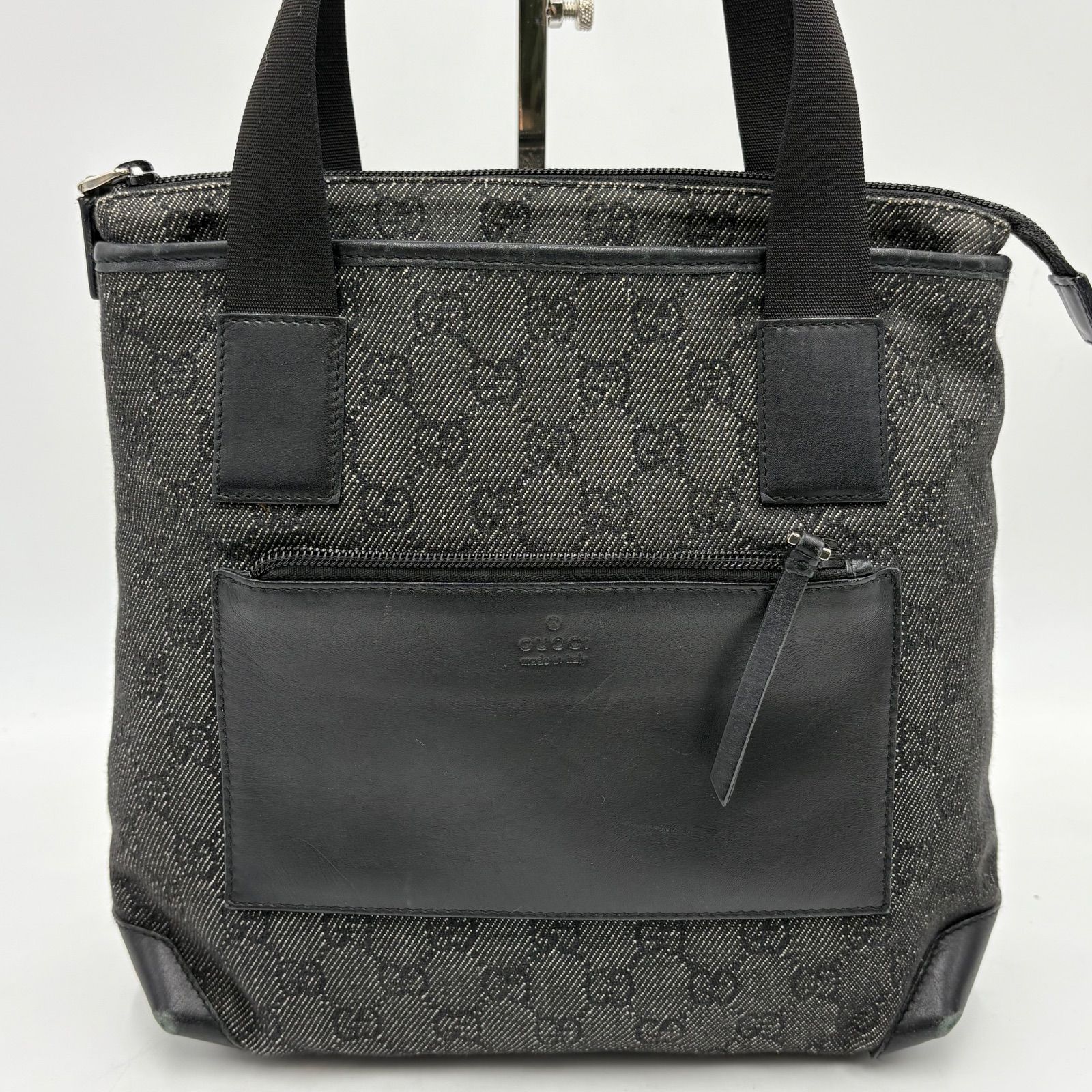 GUCCI グッチ GGデニム レザー トートバッグ ショルダーバッグ