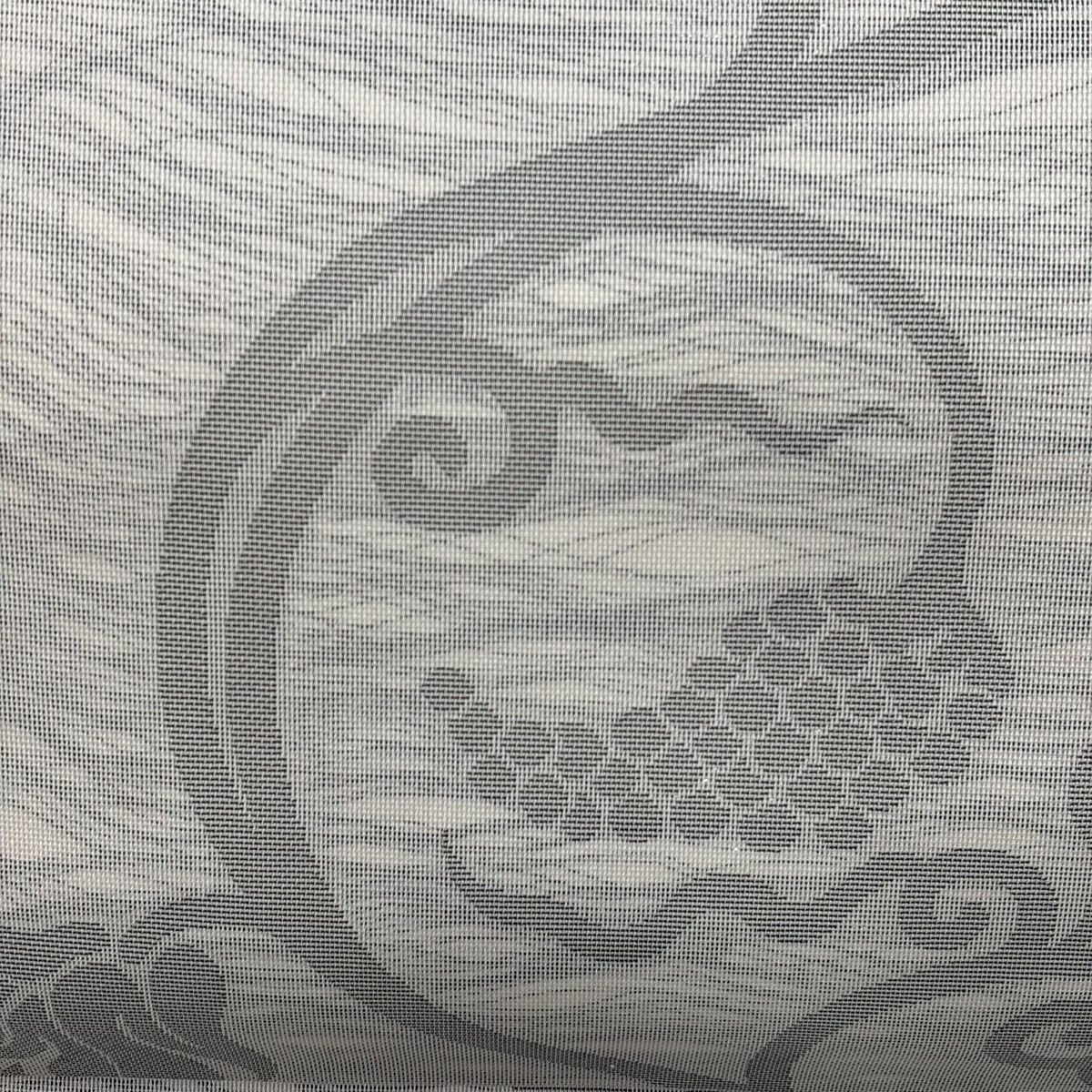 美品】 袋帯 秀品 織悦 落款 夏帯 紗 葡萄唐草 箔 灰茶 全通 美品】 袋帯 秀品 織悦 落款 夏帯 紗 葡萄唐草 箔 灰茶 全通