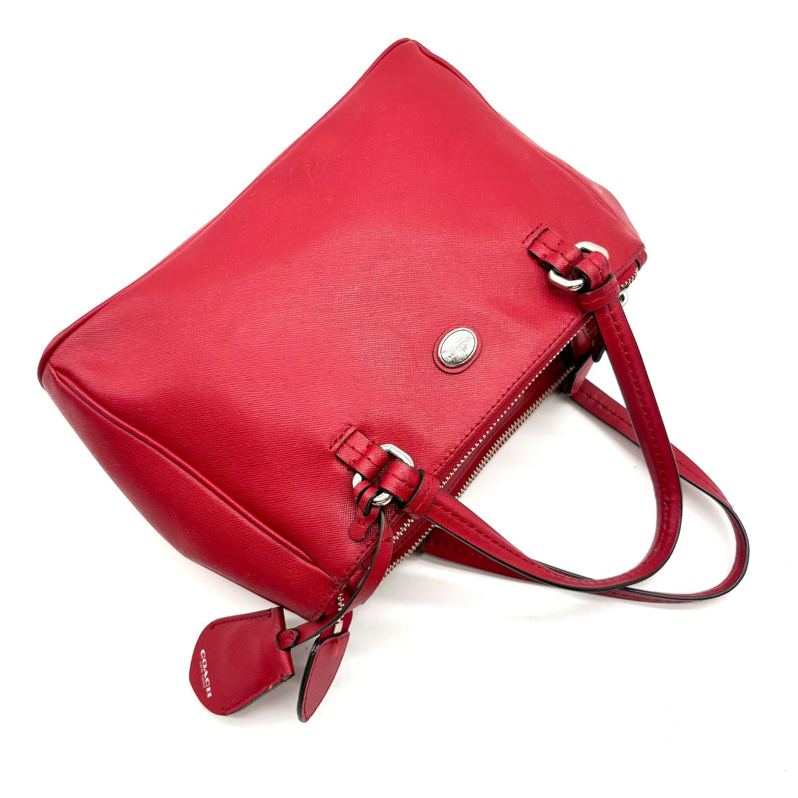 COACH 2way payton leather mini jordan double zip carryall 