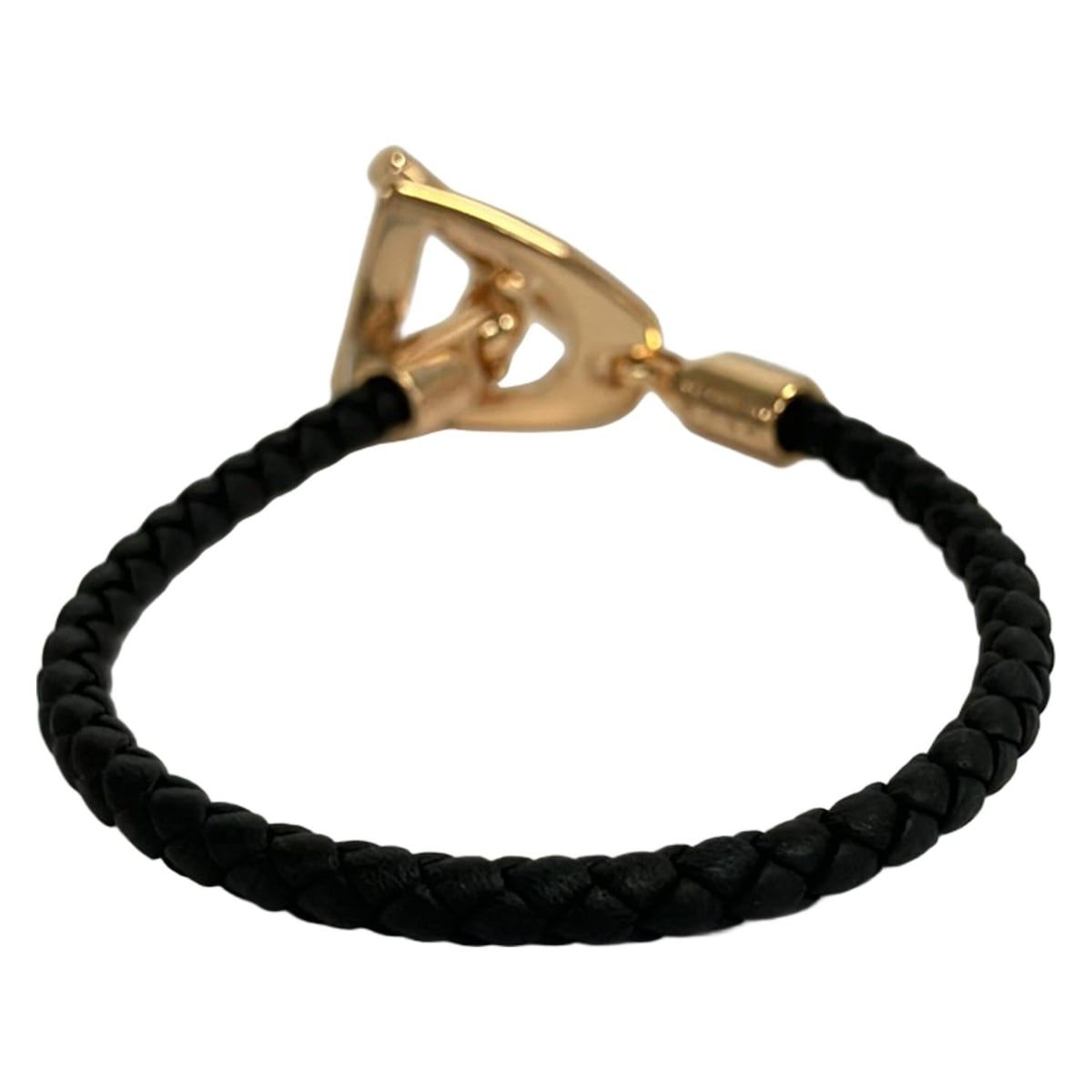 HERMES(エルメス) ブレスレット美品 エトリエ レザー 黒×ピンク