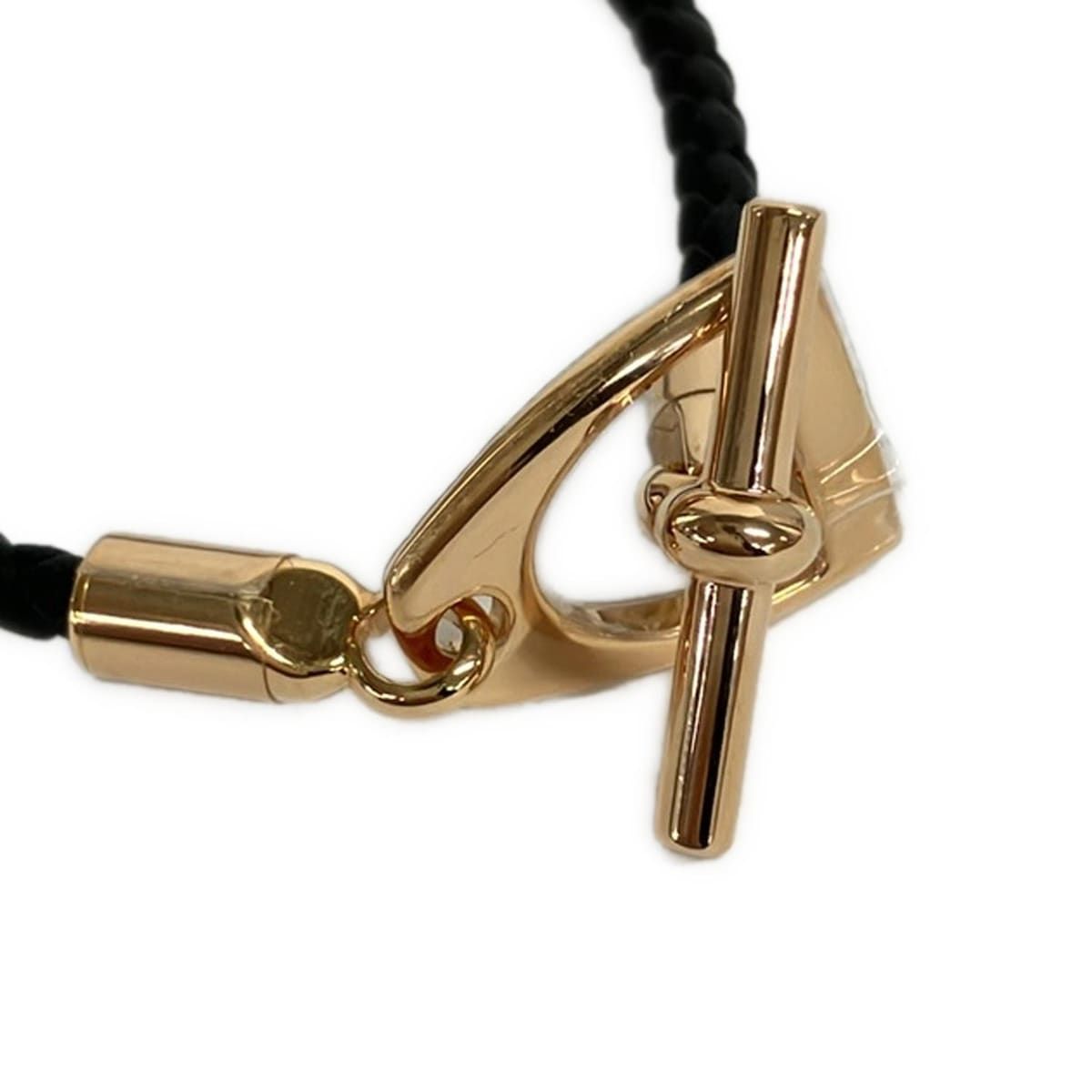 HERMES(エルメス) ブレスレット美品 エトリエ レザー 黒×ピンク