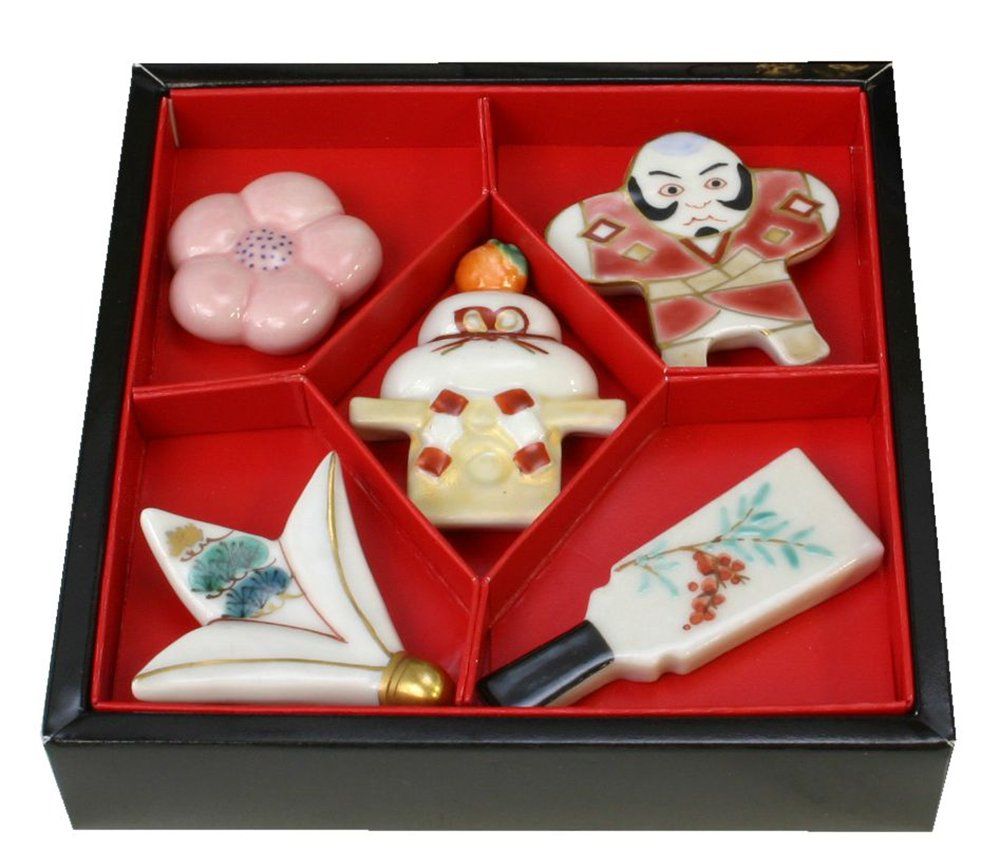 新品 アイトー(Aito) 京焼 清水焼 箸置 5個セット 京のお正月 HKY401