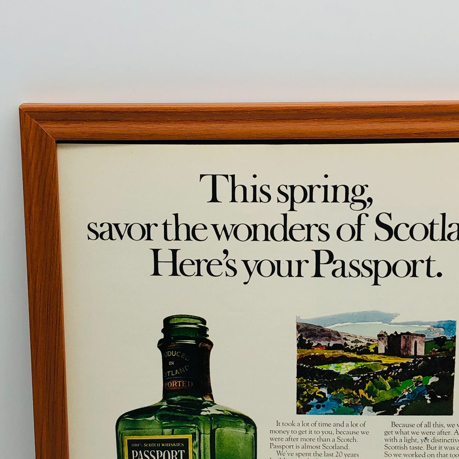 PASSPORT SCOTCH 時計 広告パネル ヴィンテージ 昭和レトロ 希少
