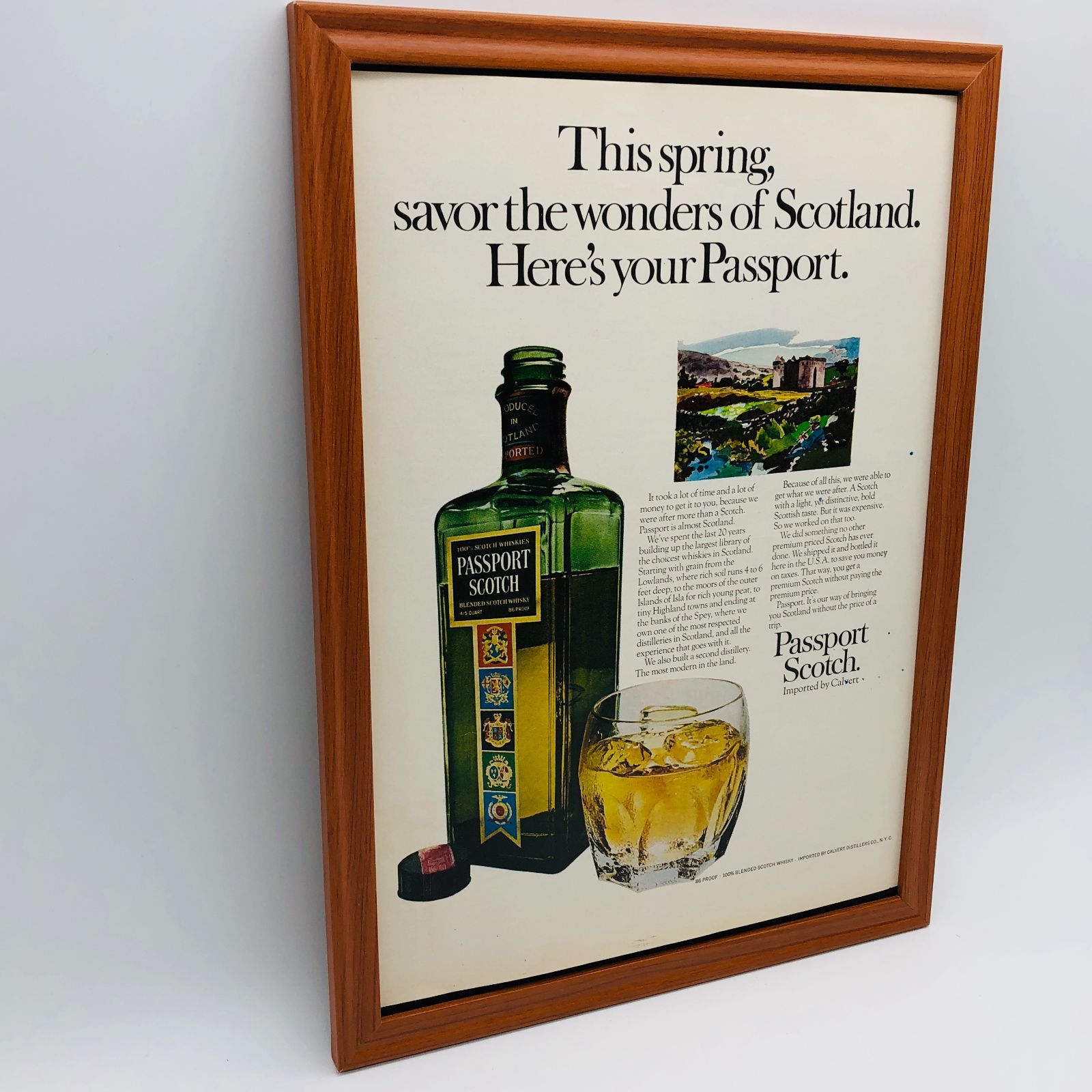 PASSPORT SCOTCH 時計 広告パネル ヴィンテージ 昭和レトロ 希少