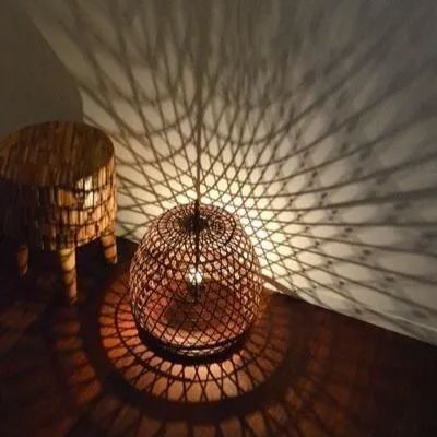 フロアライト ラタン ランプ ラタンツイストスタンドライト ナチュラル 