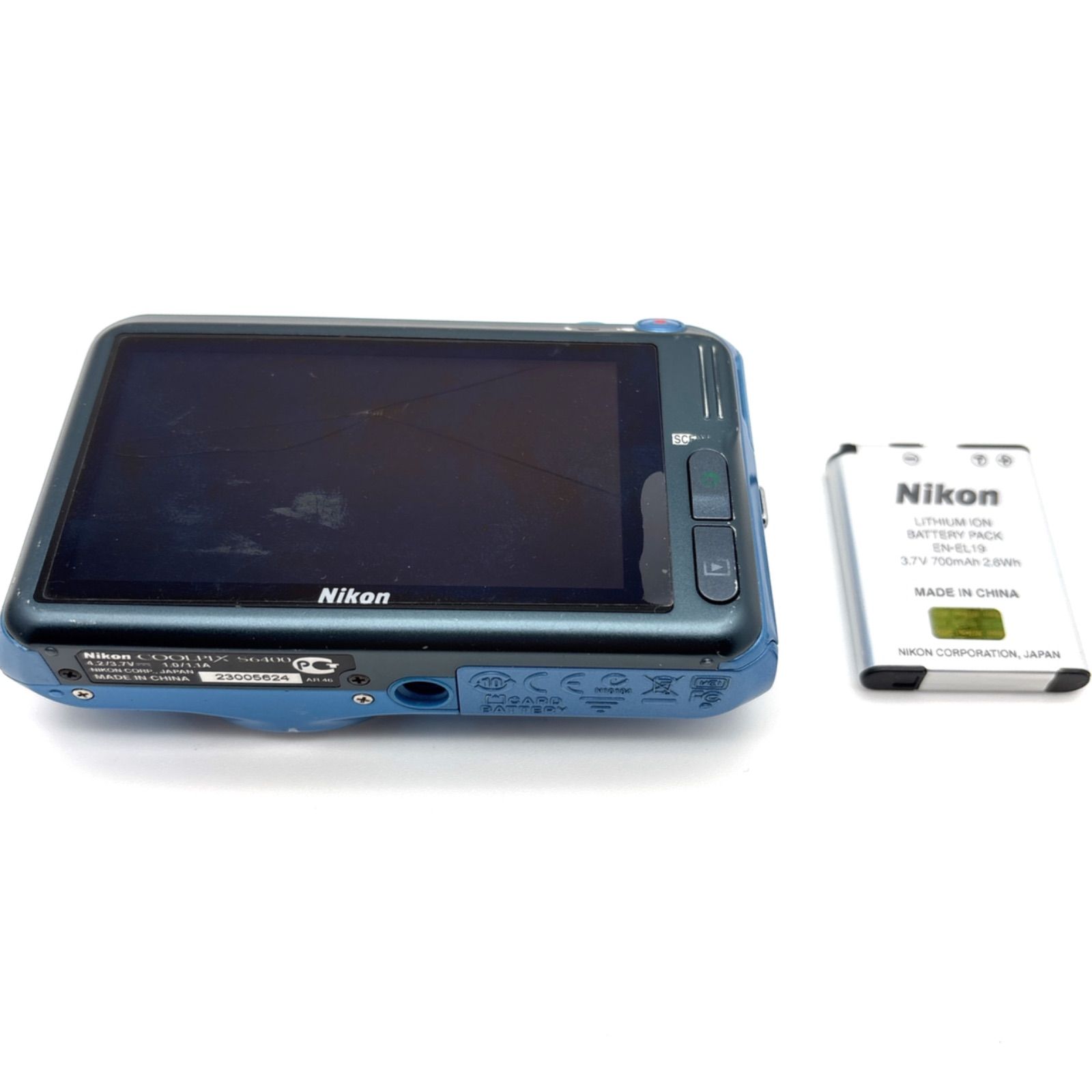 通電・撮影OK】Nikon COOLPIX S6400 ブルー 液晶ヒビあり - メルカリ