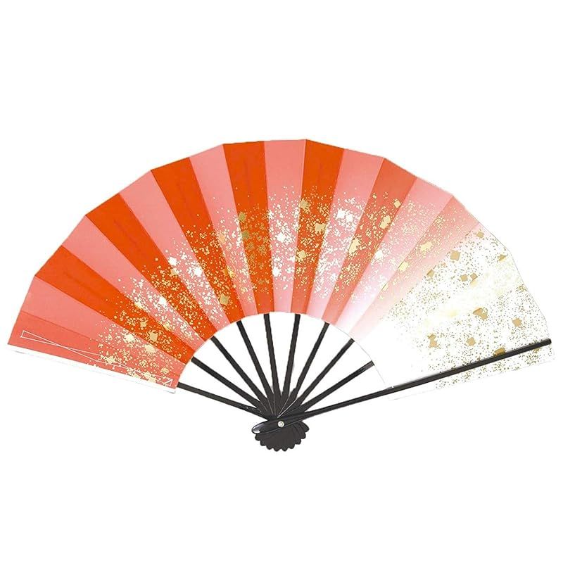 舞扇子 愛 1214-18 天の川 9寸5分 黒塗骨 扇子箱入 踊り用 (赤) 0